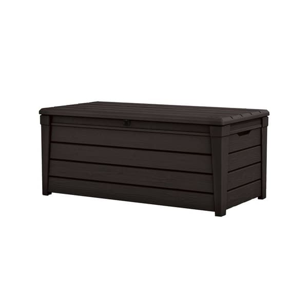 Keter Brightwood förvaringslåda i plast, hållbar och väderbeständig, Brun - 454L - 145x69.7x60.3 cm