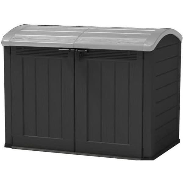 KETER utomhusförvaringslåda i plast 2000 liter Svart och grå - Trädgårdsförvaringsskåp