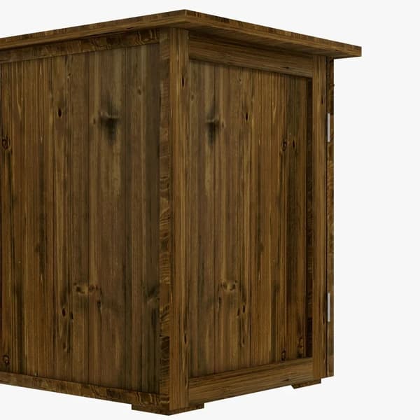 Rootz Haveskur - Dobbeltdør - Magnetiske lukninger - Haveskabe - Vejrbestandig - Naturligt træ - Brun - 77W x 55D x 72H cm