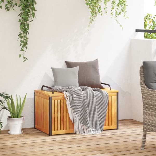 vidaXL Dynbox för trädgården 85x45x45/53 cm massiv akacia och stål