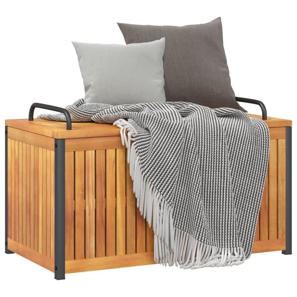 vidaXL udendørs hyndeboks 85x45x45/53 cm massivt akacietræ og stål