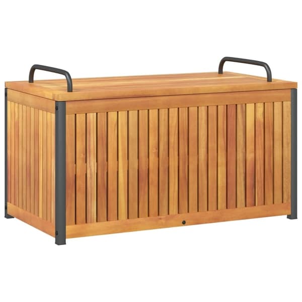 vidaXL udendørs hyndeboks 85x45x45/53 cm massivt akacietræ og stål