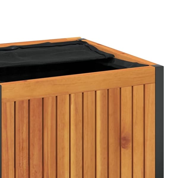 vidaXL Puteboks 45x45x45/53 cm heltre akasie og stål