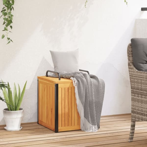 vidaXL Puteboks 45x45x45/53 cm heltre akasie og stål