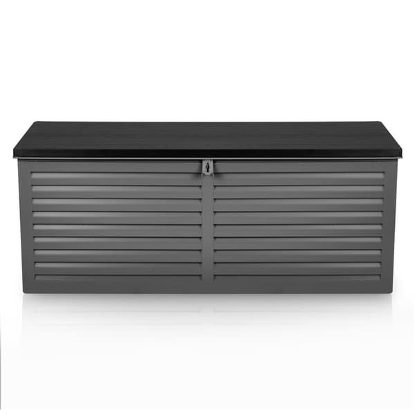 Trädgårdslåda 143 x 57 x 53,5 cm 390 liter svart och grå