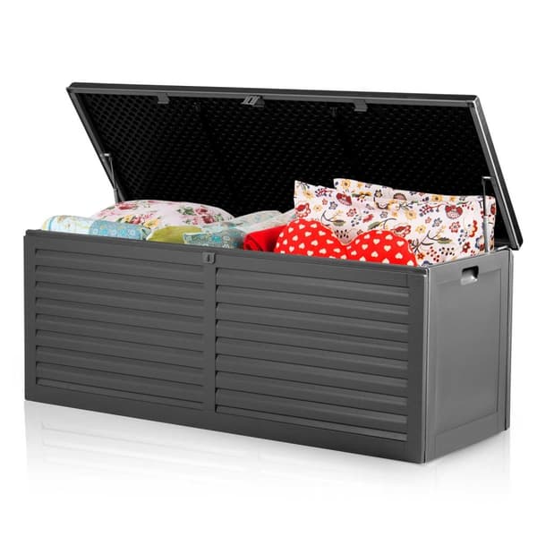 Trädgårdslåda 143 x 57 x 53,5 cm 390 liter svart och grå