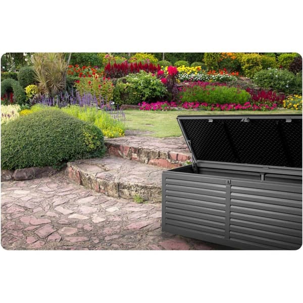 Trädgårdslåda 143 x 57 x 53,5 cm 390 liter svart och grå