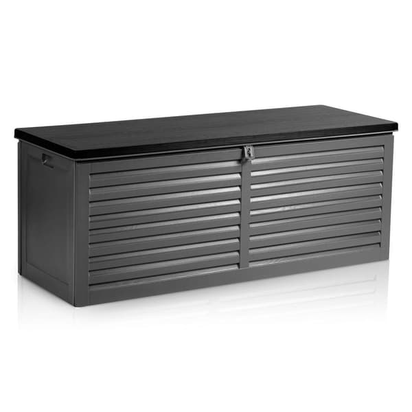 Trädgårdslåda 143 x 57 x 53,5 cm 390 liter svart och grå
