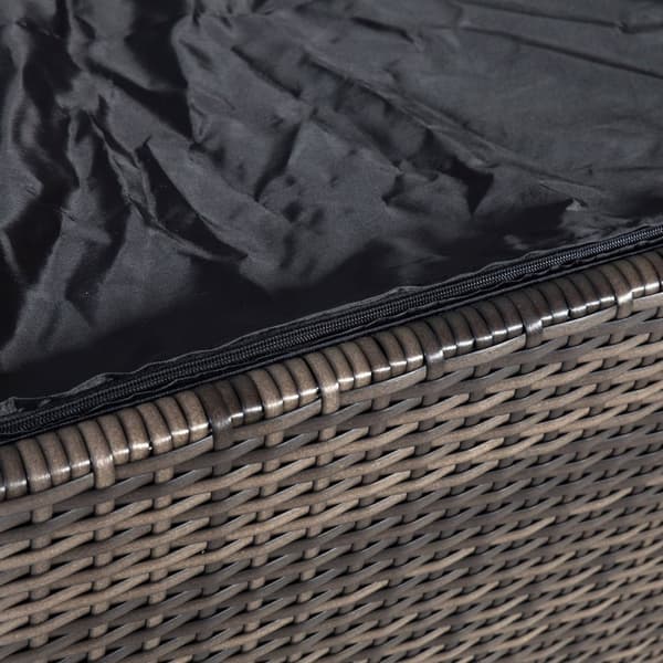 Tyynylaatikko WICKER 122, teräsrunko polyrottingilla, tummanruskea