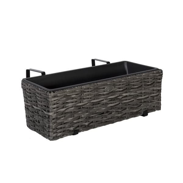 Parvekelaatikko WICKER 60x19xK18cm polyrottinkia, harmaa