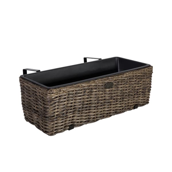 Parvekelaatikko WICKER 60x19xK18cm polyrottinkia, tummanruskea
