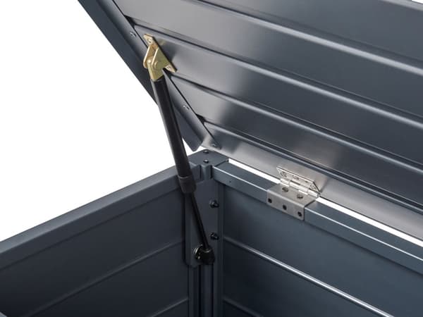 Hyndeboks Mørkegrå Aluminium 100 cm Vandtæt Opbevaringsboks Udendørs Opbevaring til Hynder Opbevaringscontainer til Altan Isoleret Hyndekasse