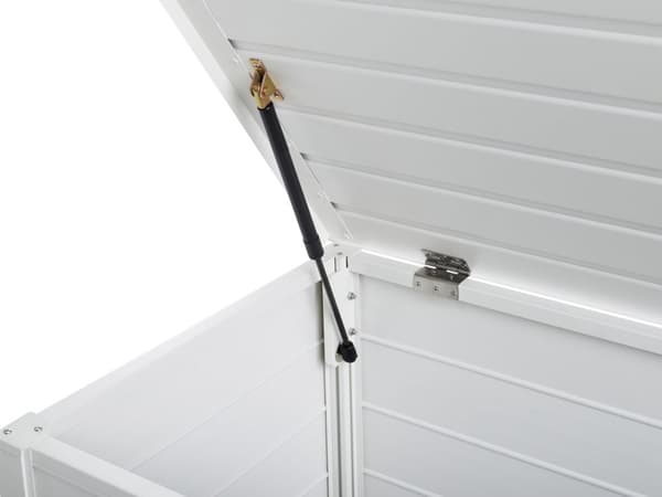 Hyndeboks Hvid Aluminium 100 cm Vandtæt Opbevaringsboks Udendørs Opbevaring til Hynder Opbevaringscontainer til Altan Isoleret Hyndekasse