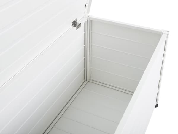 Trädgårdsförvaringslåda Vit Aluminium 123x60 cm Trädgårdsmöbler Förvaring