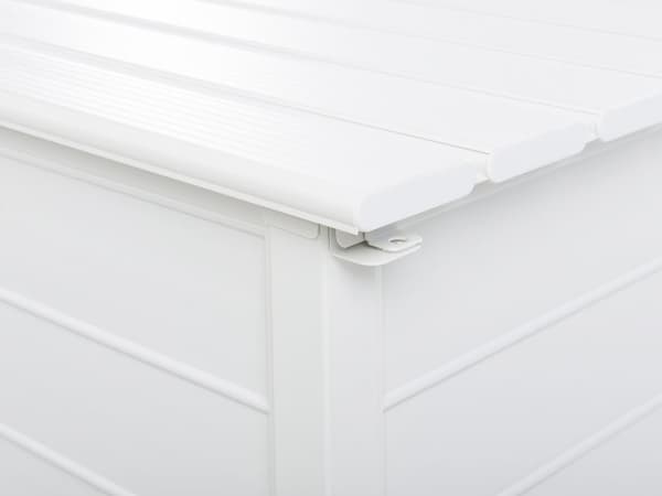 Trädgårdsförvaringslåda Vit Aluminium 123x60 cm Trädgårdsmöbler Förvaring