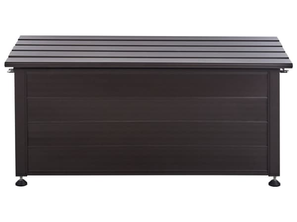 Trädgårdsförvaringslåda Mörkbrun Aluminium 113x50 cm Trädgårdsmöbler Förvaring