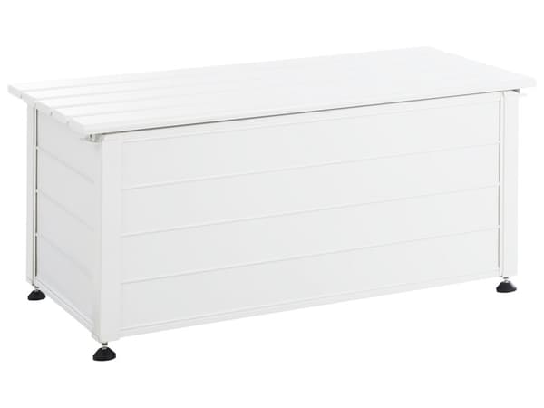 Trädgårdsförvaringslåda Vit Aluminium 113x50 cm Trädgårdsmöbler Förvaring