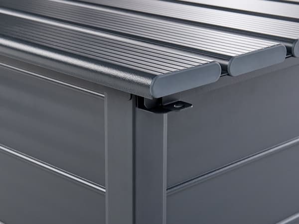 Trädgårdsförvaringslåda Mörkgrå Aluminium 113x50 cm Trädgårdsmöbler Förvaring