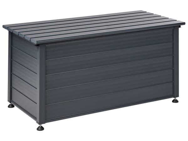 Trädgårdsförvaringslåda Mörkgrå Aluminium 123x60 cm Trädgårdsmöbler Förvaring