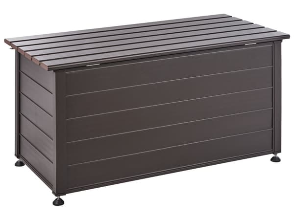 Trädgårdsförvaringslåda Mörkbrun Aluminium 123x60 cm Trädgårdsmöbler Förvaring