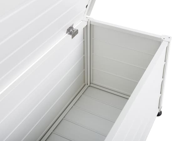 Putekasse Hvit Aluminium 113 x 50 cm 190 L Vind- og vanntett Oppbevaringsboks Hageutstyr Utemøbler