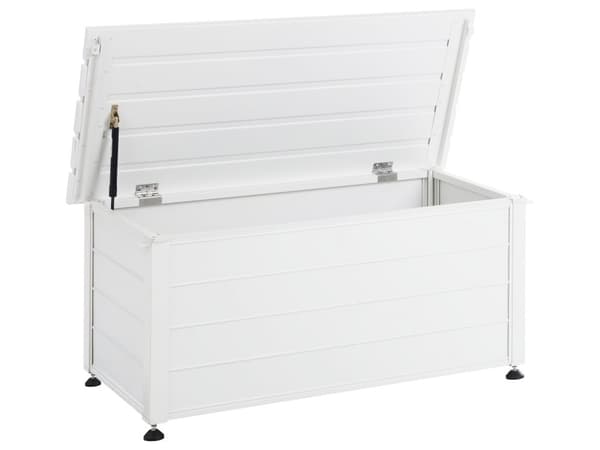 Putekasse Hvit Aluminium 113 x 50 cm 190 L Vind- og vanntett Oppbevaringsboks Hageutstyr Utemøbler