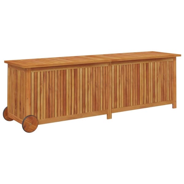 Dynbox med hjul 150x50x58 cm massivt akaciaträ