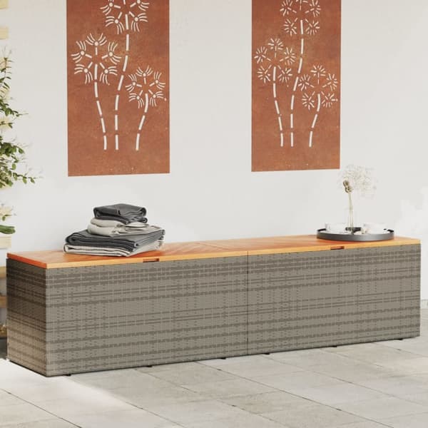 Dynbox grå 220x50x54 cm konstrotting akaciaträ