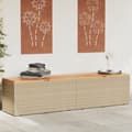 Miniatyrbild 1 av 2: Dynbox beige 220x50x54 cm konstrotting akaciaträ