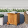 Miniatyrbild 1 av 2: Dynbox med hjul 60x50x58 cm massivt akaciaträ