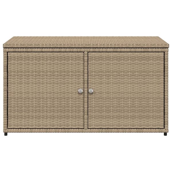 Trädgårdsskåp beige 110x55x60,5 cm konstrotting