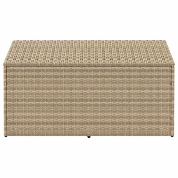 Förvaringslåda för trädgård beige 110x50x58 cm konstrotting