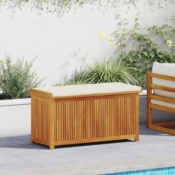 Kuddlåda utomhus 113x50x60,5 cm massivt trä akacia