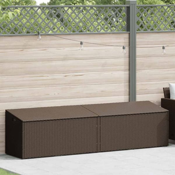 Förvaringslåda för trädgården brun 220x50x58 cm konstrotting