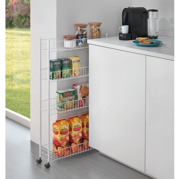 Metaltex Fino Opbevaringsstativ 4 etager 58x16x95 cm Hvid