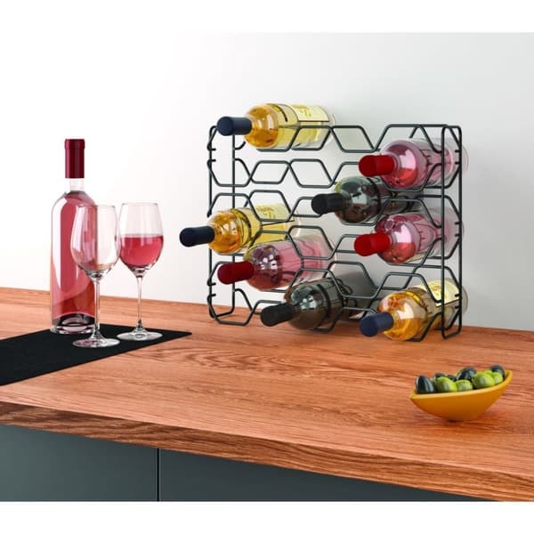 Metaltex vinställ Hexagon för 15 flaskor 43x12x34 svart