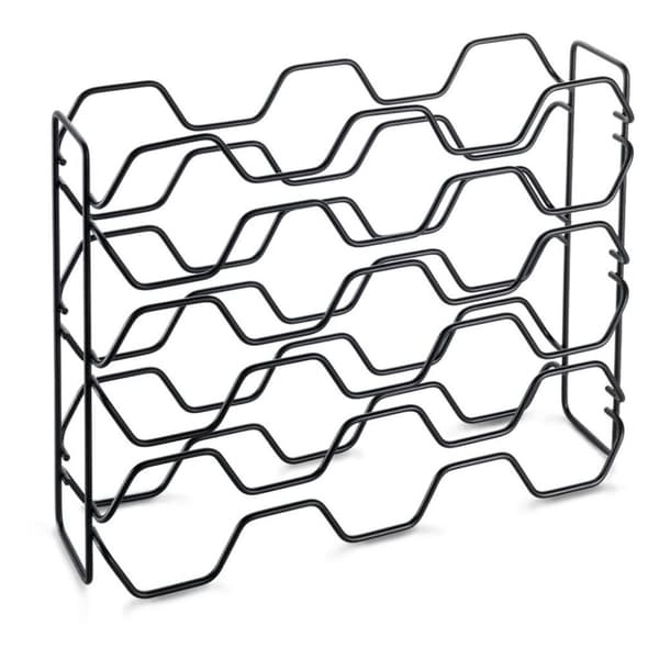 Metaltex-viinihylly kuusikulmainen 15 pullolle 43x12x34 musta