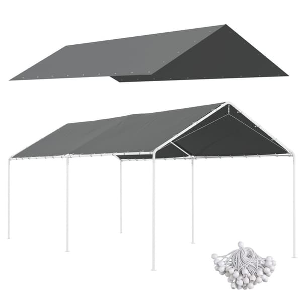 Rootz -auton turvakotivaihto Tarpauliini - kansi - polyeteenilevy - UV -kestävä - 586 cm x 296 cm - sisältää 48 benjipalloa