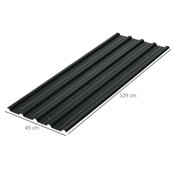 Rootz Sæt med 12 galvaniserede stålpaneler - Vejrbestandige ark - Metalbeklædning - Holdbar beskyttelse - 129L x 45W cm