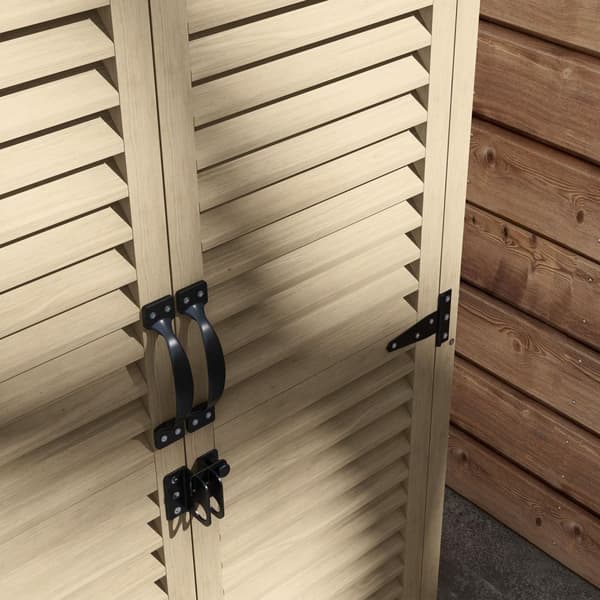Rootz Wood Garden Capboard Tool Shed - Garden Storage - Outdoor Shed - UV & Moisture Resistant - 75 x 50 x 118 cm