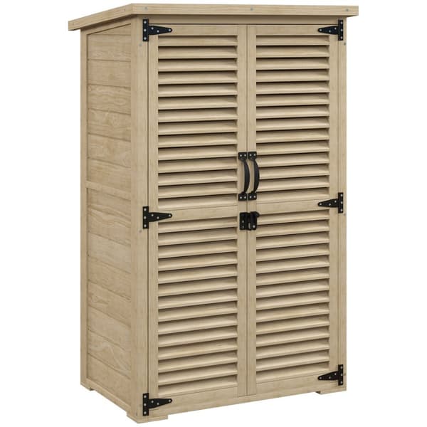 Rootz Wood Garden Capboard Tool Shed - Garden Storage - Outdoor Shed - UV & Moisture Resistant - 75 x 50 x 118 cm