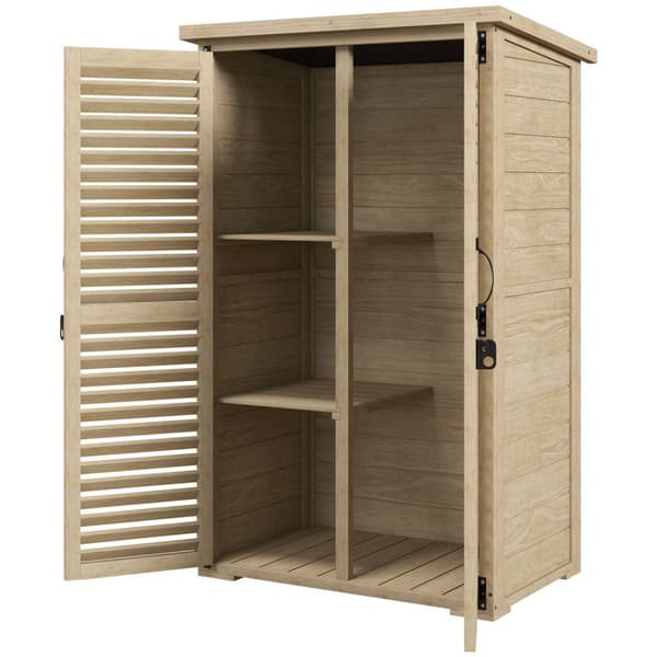 Rootz Wood Garden Capboard Tool Shed - Garden Storage - Outdoor Shed - UV & Moisture Resistant - 75 x 50 x 118 cm