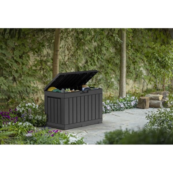 Förvaringslåda, Keter, grafit, sittplats, 190L, Kentwood trädgårdsbox