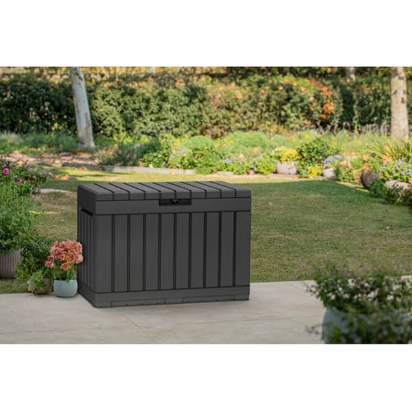 Förvaringslåda, Keter, grafit, sittplats, 190L, Kentwood trädgårdsbox
