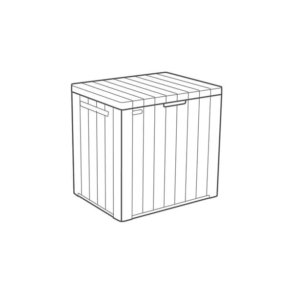 Trädgårdsskaft i resin City cube grå, l.56 x H.57.5 x P.45 cm