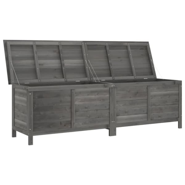 Dynbox antracit 198,5x50x56,5 cm massivt granträ