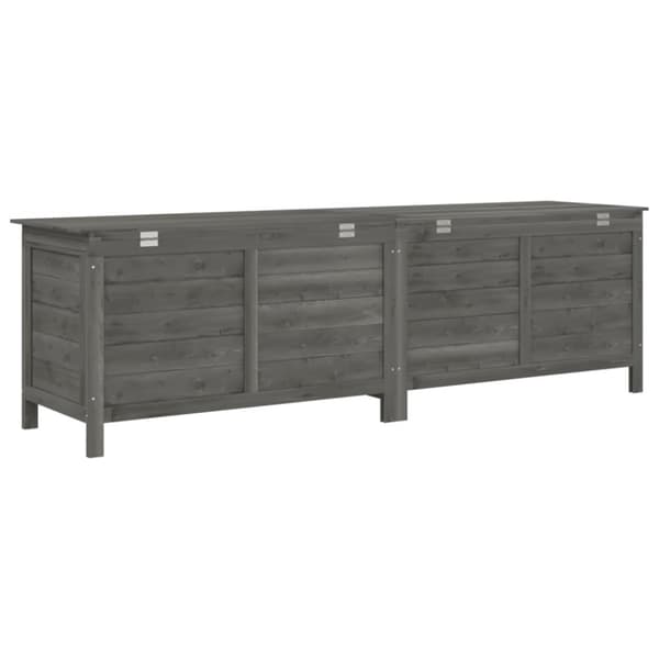 Dynbox antracit 198,5x50x56,5 cm massivt granträ