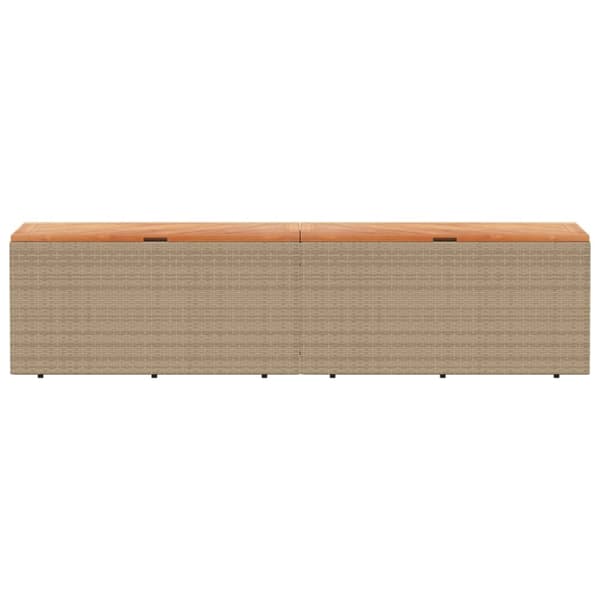 Dynbox beige 220x50x54 cm konstrotting akaciaträ