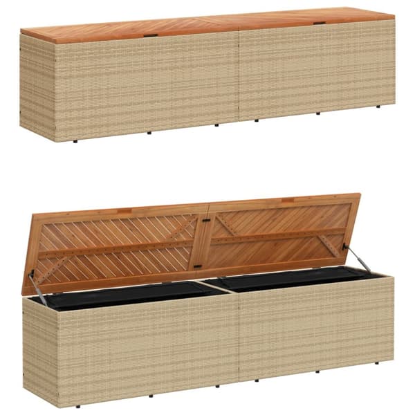 Dynbox beige 220x50x54 cm konstrotting akaciaträ