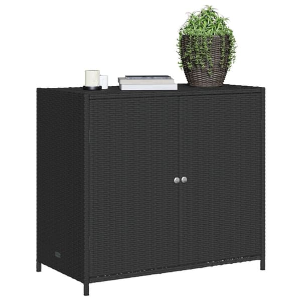 Trädgårdsskåp svart 83x45x76 cm konstrotting